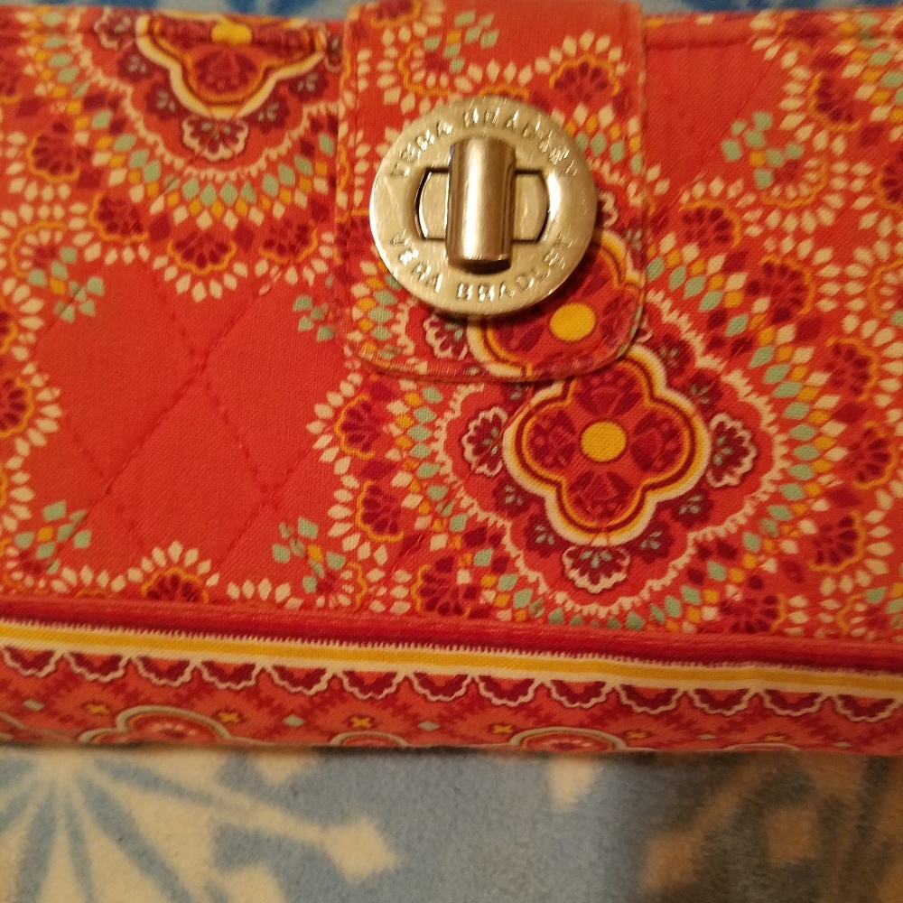 Wallet checkbook cover n coin purse w/keyring